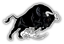 Bull Attack Car Bumper Sticker Decal