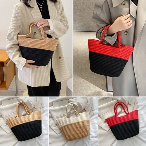 Women Girls Summer Cute Travel Woven Shopper Bags Small Handbags Straw