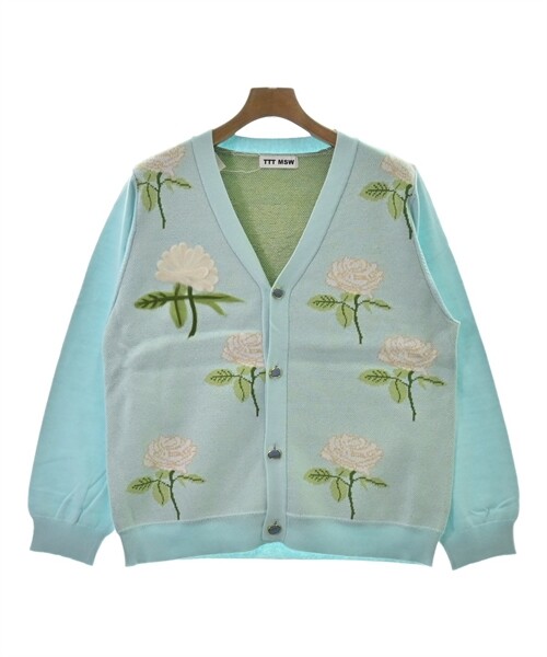 TTT_MSW Cardigan Light bluexWhitexGreen etc.(Flower Pattern TTT_MSW Cardigan Light bluexWhitexGreen etc.(Flower Pattern