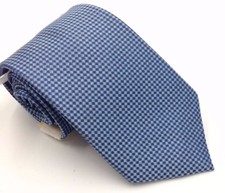  185 Michael Kors Men Silk Check Navy Blue Neck Tie Classic Slim Necktie 58x3.25