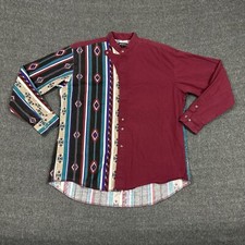 VTG Frontier Series Aztec Striped Western Button Shirt Men  s Sz XL Multicolor