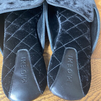 Preowned M. Gemi Calma Black Velvet Mules Slippers Size 42  display picture 1