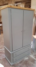 HANDMADE FURNITURE  AYELSBURY  NEXT  GREY+PINE  2 DRAWER GENTS WARDROBE !!