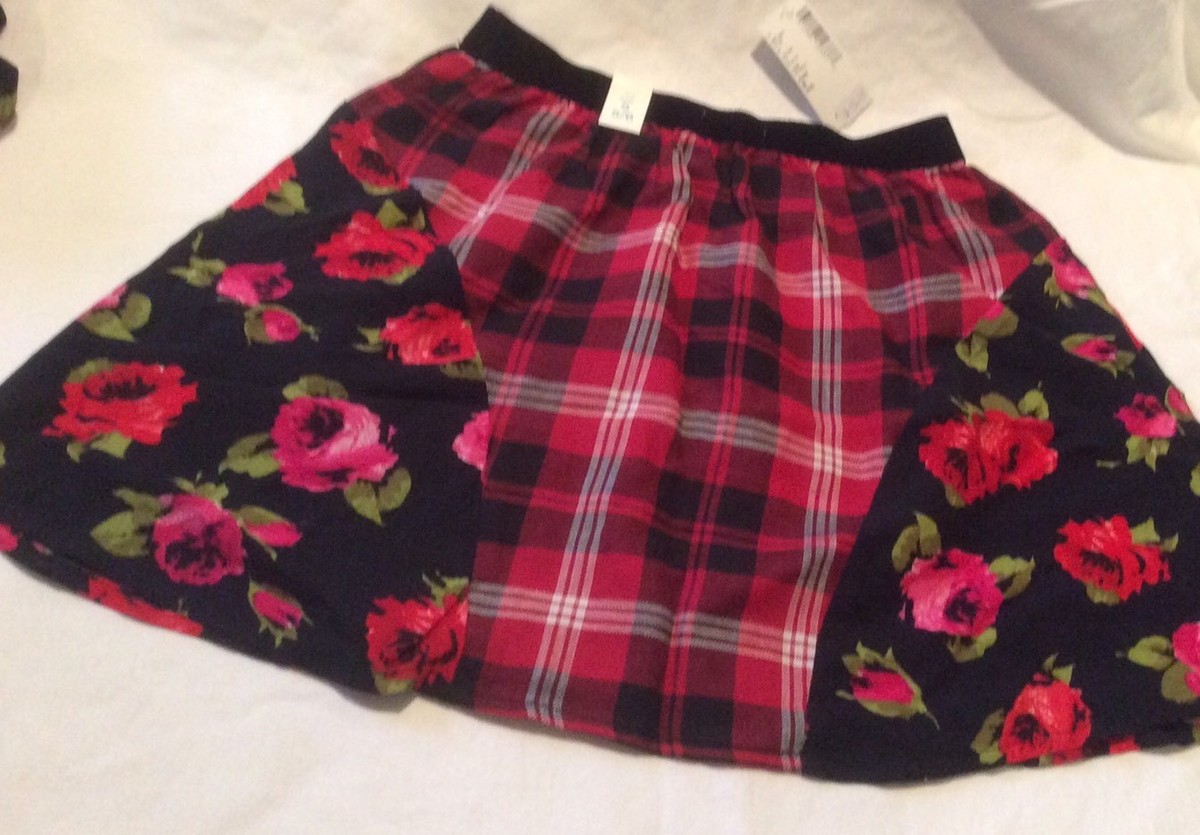 Jupe Fille The Children's Place – Rouge à Carreaux Et Roses – Taille 5/6 Ans – NEUF