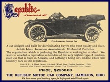 1911 Republic Autos of Hamilton, OhiO NEW METAL SIGN: 9 x 12" & Free Shipping
