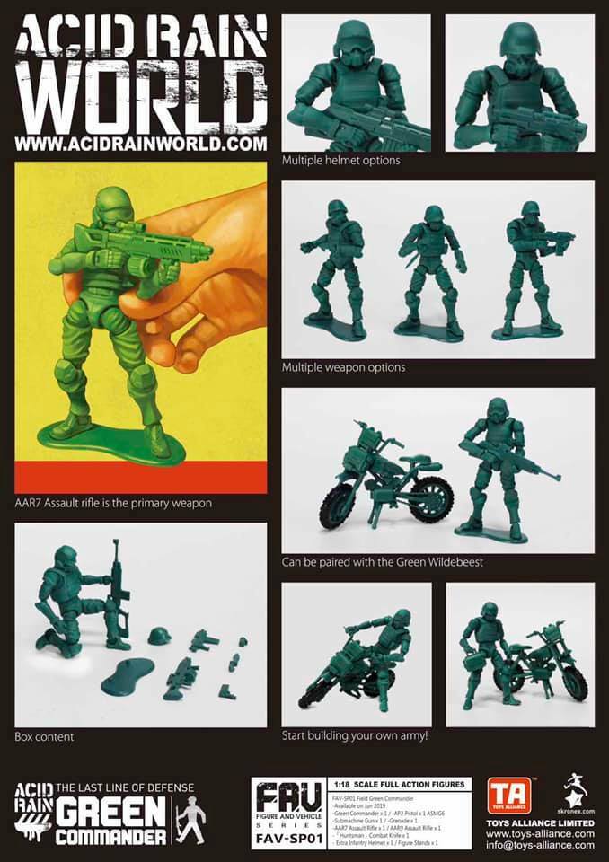 1/18 Toys Alliance Acid Rain 3x Green Army Commander