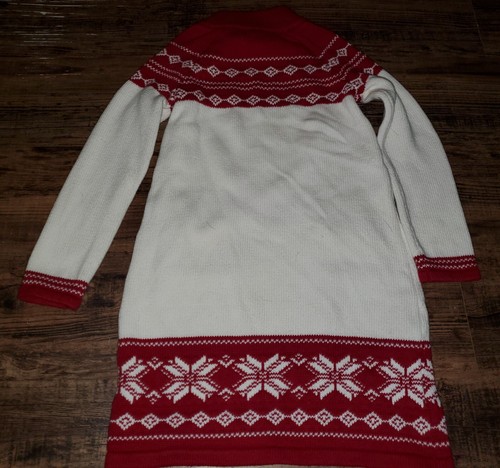 Janie and Jack Alpine Chalet Sweater Dress White Red Fair Isle Size 6 *23 - Picture 5 of 8