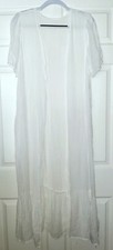 Cupshe Women's M Coverup Light Weight Ruffle Hem Midi Length White NWT