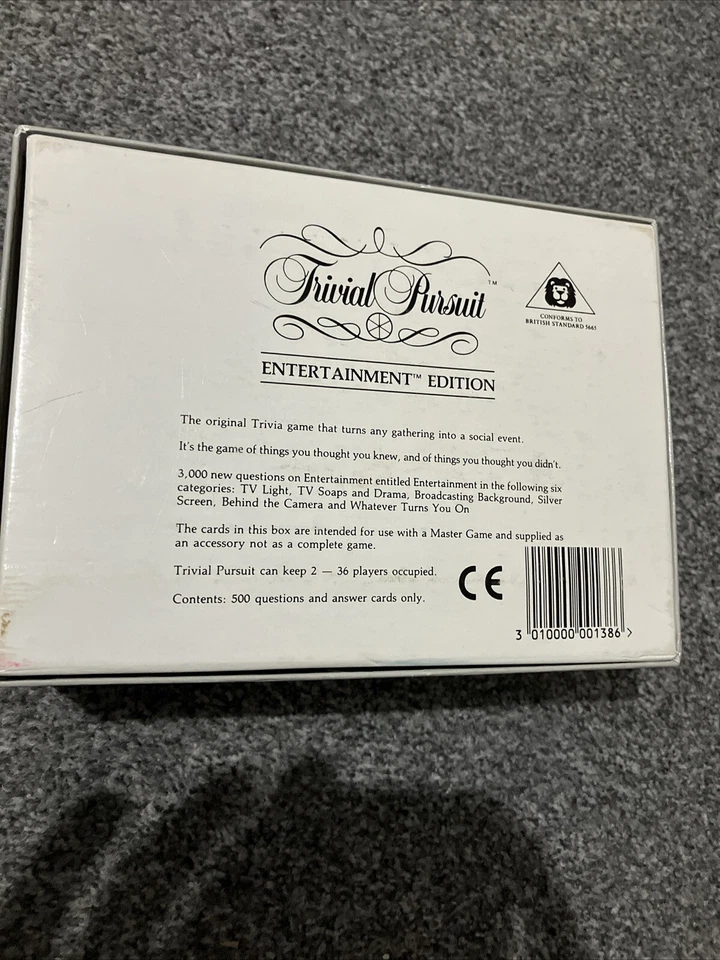Trivial Pursuit Entertainment Edition 3000 Questions 1987 Boxed & Complete - Image 2 of 4