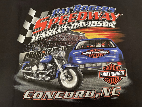 Vtg 2004 Mens Harley Davidson Shirt Pat Rogers Speedway NC Lightning XL USA NWOT
