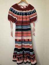 Ulla Johnson Ayita Printed Cotton-Poplin Midi Luxury Designer Dress-Rose-Size 8