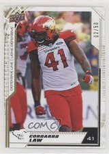 2020 Upper Deck CFL Gold 2/50 Cordarro Law #85 r8k