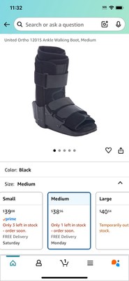 United Ortho 12015 Ankle Walking Boot, Medium