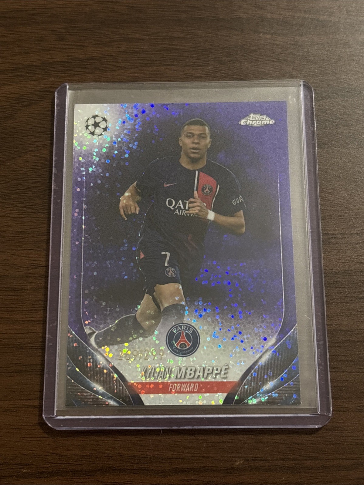2023-24 Topps Chrome UEFA Club Competitions - Kylian Mbappe #21 Violet... view 2