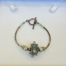 Italian Lampwork Glass Bracelet Sterling Silv...