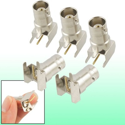 5 x BNC Female Right Angle Solder PCB Mount RF Connector Adapter