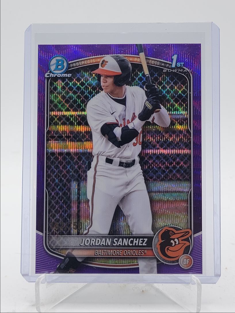 JORDAN SANCHEZ 2025 BOWMAN CHROME 1ST PURPLE WAVE REFRACTOR /250 Q5369