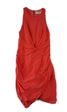Zimmermann Womens Silk Twist Mini Dress Coral Sz 0 Asymmetric Cocktail Designer