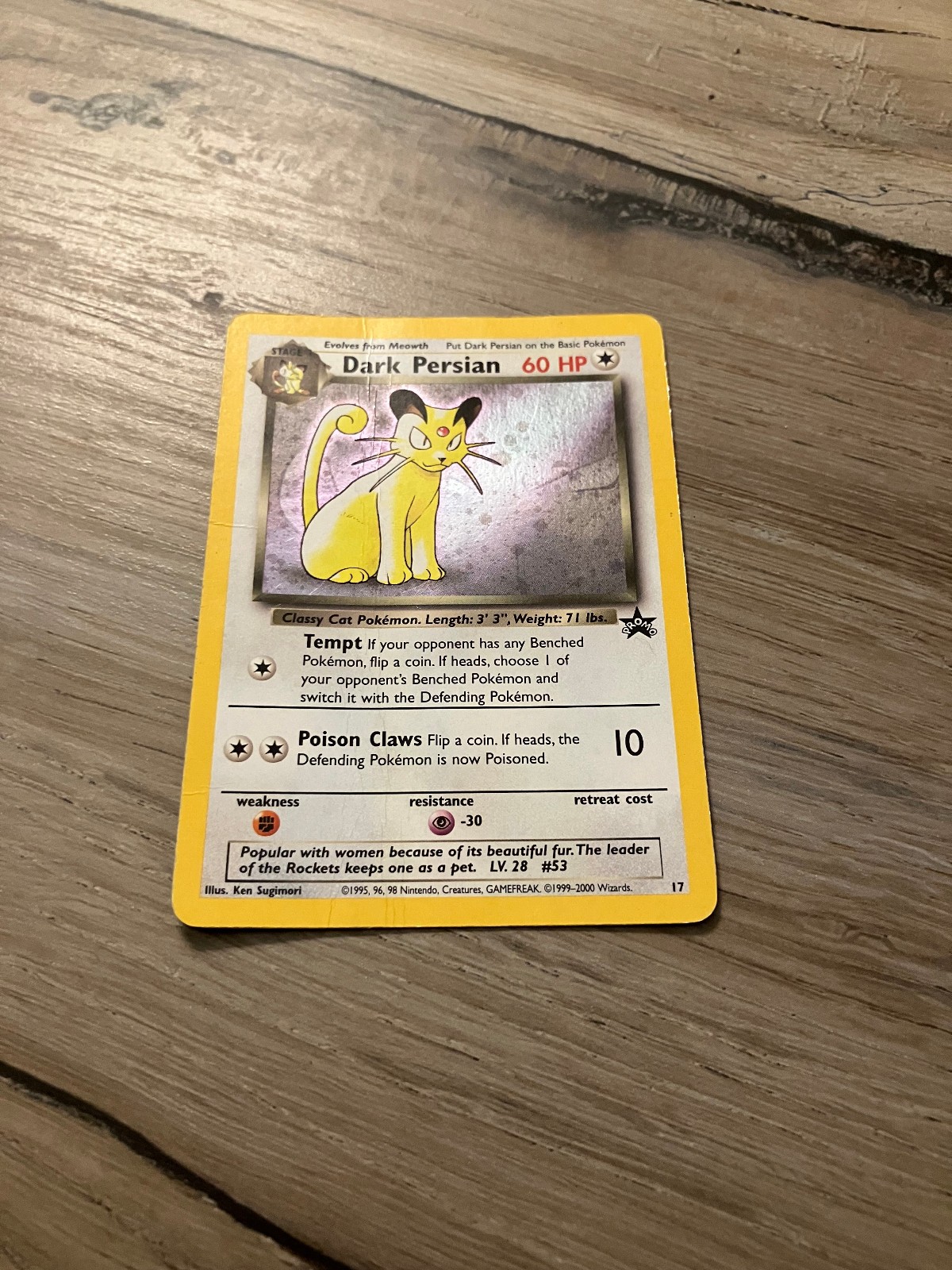 Dark Persian 17/53 Wotc Promo Holo Pokemon Card