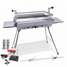 Mangal Ideal Grill Edelstahl 2mm mit Döner Hähnchen Drehspieß Motor