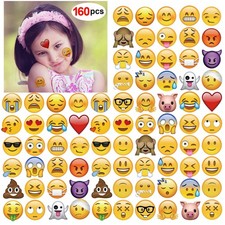 Emoticon Temporary Tattoo 160pcs 2inch , Konsait Funny Emoticon Tattoos Body ...