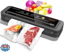 MegaWise Vacuum Sealer Machine | 80kPa Suction Power| Bags and Cu