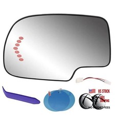 Driver Side Mirror Glass Compatible with Silverado, Sierra, Yukon, Tahoe,
