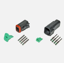 Deutsch DT 4 Pin Black Connector Kit 14 GA Solid Contacts