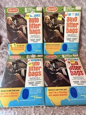 Lot Of 4 Vintage Car-mate No.10cm Reusable Auto Litter Bags New Nos Blue Usa
