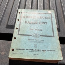 1948 Chrysler Parts List Book For Dodge Truck B-1 Series Models D-12005