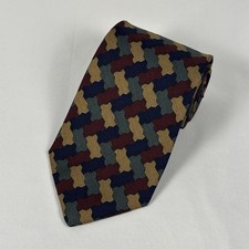 Jos A Bank Premier Collection Silk Tie Interlocking Geometric USA Made 3.75" W