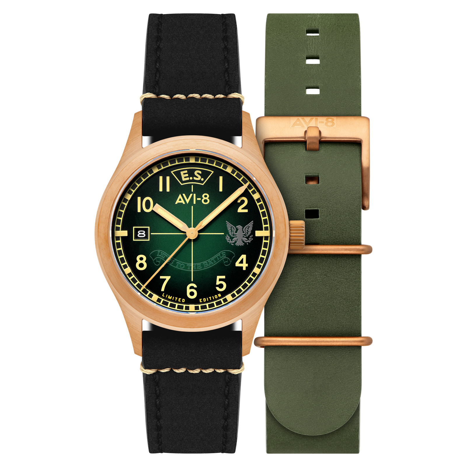 Flyboy Eagle Squadron Automatic Bronze 85th Limited Edition Brown / Genuine Leat
