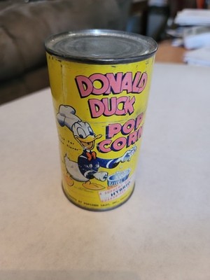 Vintage Disney Donald Duck Popcorn 10 Ounce Full Unopened Can