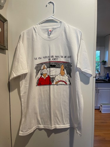 Vintage 1992 Venture Graphics Inc Cartoon Muffler T-Shirt Single Stitch Funny L