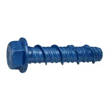 MIDWEST FASTENER 55011 Masonry Screw, 3/8" Dia., Hex, 1-3/4" L, Steel Blue