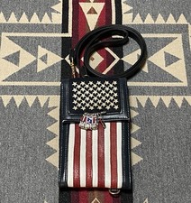 USA Flag Patriotic Crossbody Sling Purse Americana Faux Leather M4