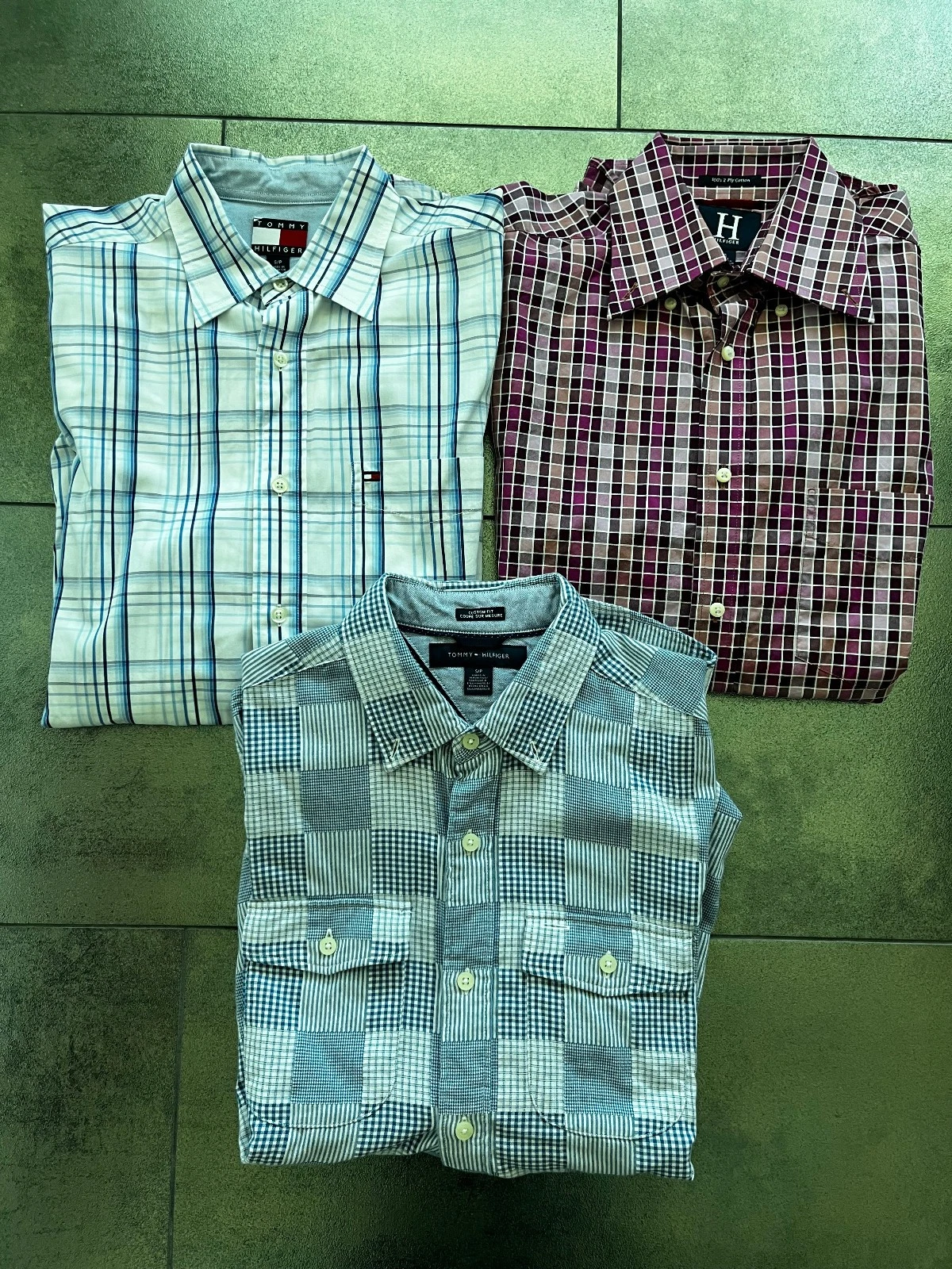 Mens Long sleeve Shirts Small Lot Of 3 Classic Button Up Casual Tommy Hilfiger