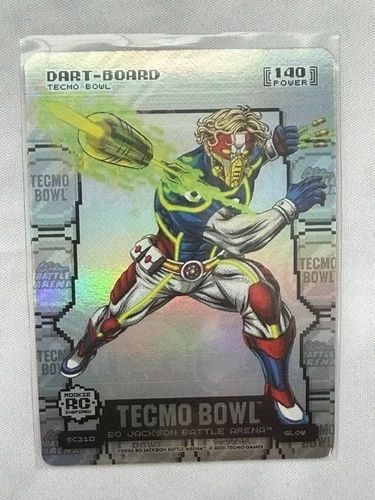 2026 Bo Jackson Battle Arena Tecmo Bowl Dart-Board Silver Coin Flip Glow 🔥🔥