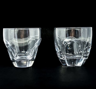Hennessy XO Cognac Crystal Glasses Set 2 Thomas Bastide Thumbprint Tumblers