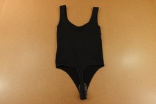 Intimately Free People Womens Medium Black Stretch Snap Clean Lines Bodysuit NWT