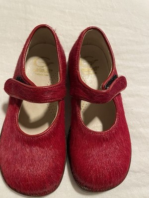 High End Gallucci Italian Red Mary Jane Shoes, Size 25