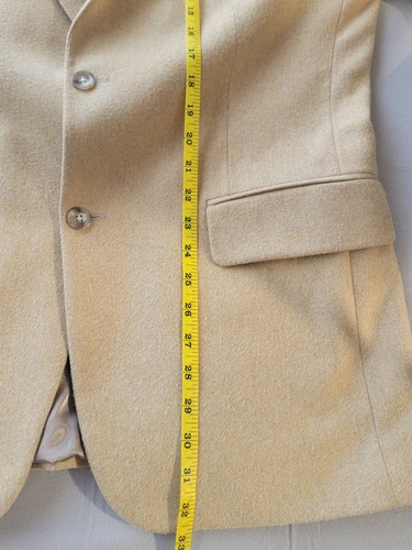 Oscar De La Renta Blazer Jacket Cashmere Wool Nylon 2 Button Tan Size 42R - Picture 6 of 11