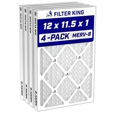 Filter King 12x11.5x1 Air Filter MERV 8, AC Furnace Filters 4-Pack 