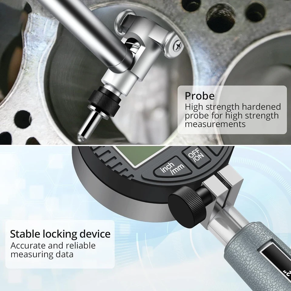 0.0005" Digital Dial Bore Gauge Indicator Engine Cylinder Measuring Tool 0.7"-6" - Image 4 of 4