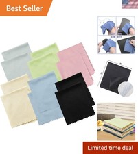 12 Pack Microfiber Cleaning Cloths - Gentle Lens Wipes for Screens Eyeglasses