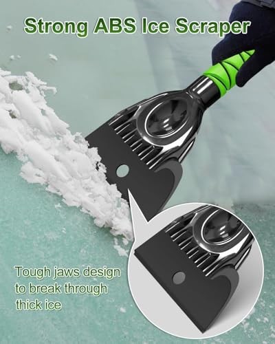  Snow Brush and Emergency Snow Shovel for Car, Extendable Snow 39 Inch Green