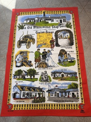 Vintage Gretna grün alte Schmiede Werkstatt Geschirrtuch Baumwolle