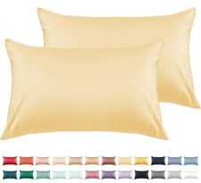 Cotton Pillow Cases King Size Set of 2, 600 Thread Count Pillowcases 20x36 In...