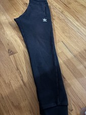 adidas Black Fleece Sweatpants with White Trefoil Tag