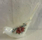 Vintage Fenton Bird of Happiness Flowers Figurine Hand Painted Signed